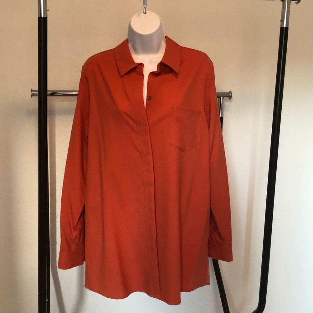 orange Pendleton button up :)